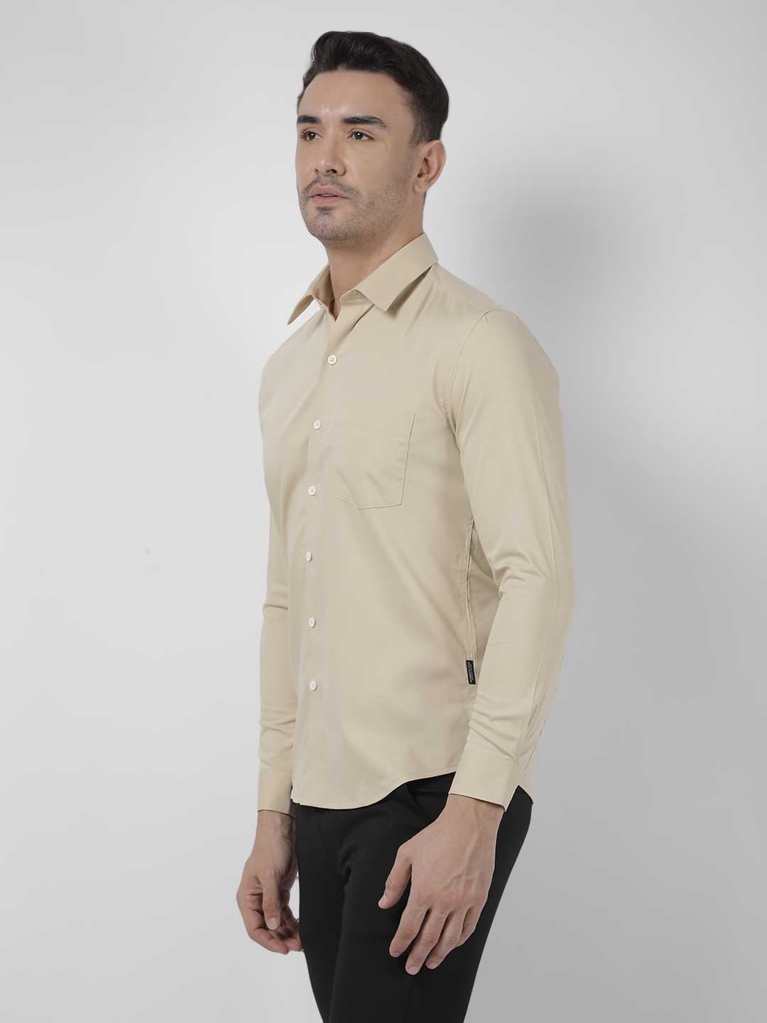 Numero Uno Men SOLID Beige Shirt